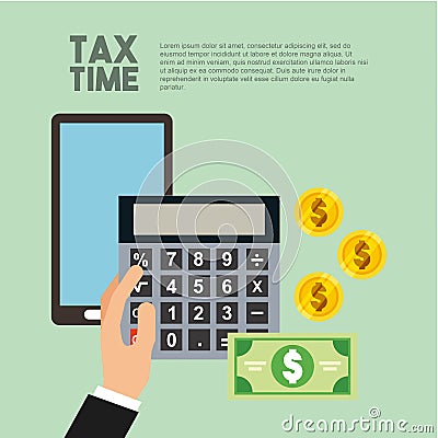 Tax time flat icons Vector Illustration