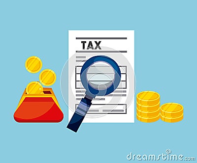 Tax time flat icons Vector Illustration