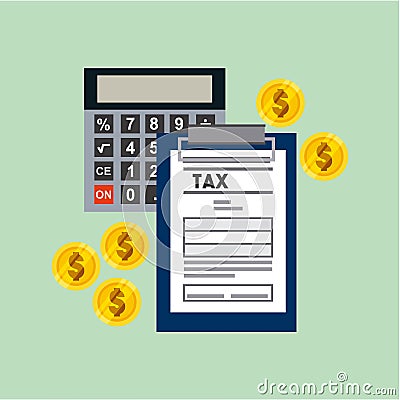 Tax time flat icons Vector Illustration