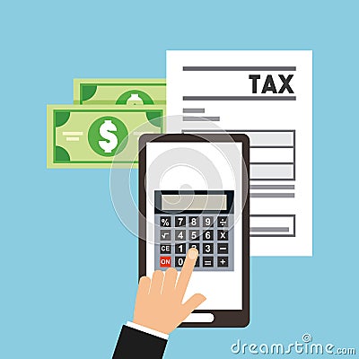 Tax time flat icons Vector Illustration