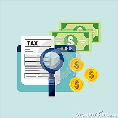 Tax time flat icons Vector Illustration