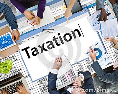 Taxation Payment Finance Economy Accounting Concept Stock Photo