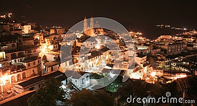 Taxco at night Stock Photo