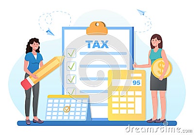 Taxes calculation concept Vector Illustration