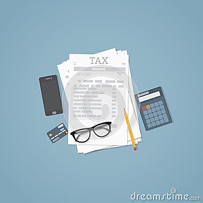 Taxes calculation illustration Vector Illustration