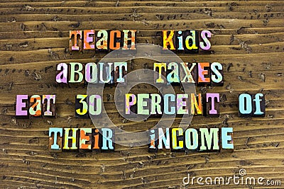 Taxes education children financial learning Stock Photo