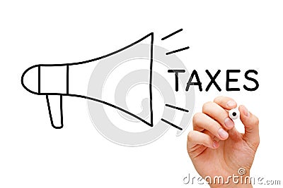 Taxes Megaphone Concept Stock Photo