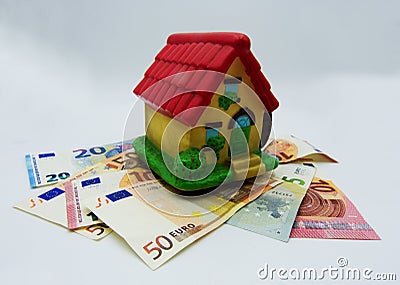 Taxes and mortgage on the house, concept Stock Photo