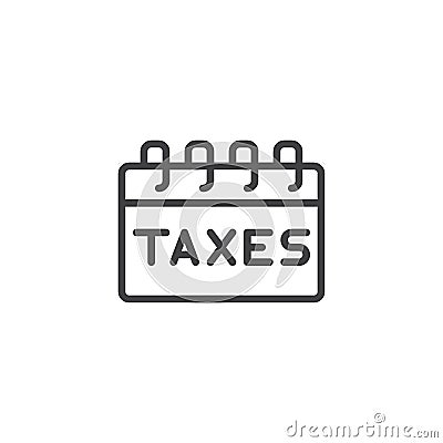 Taxes payday outline icon Vector Illustration