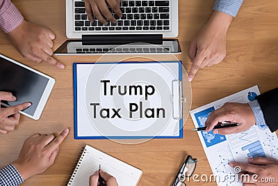 Taxes Time Document Trump Tax Plan Money Financial Accounting T Editorial Stock Photo