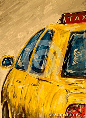 Taxi Cartoon Illustration