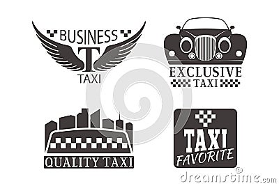 Taxi badge car service business sign template vector illustration. Vector Illustration