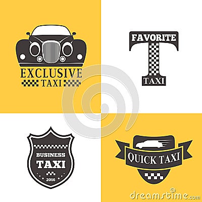 Taxi badge car service business sign template vector illustration. Vector Illustration