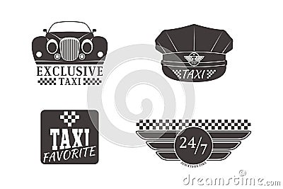 Taxi badge car service business sign template vector illustration. Vector Illustration