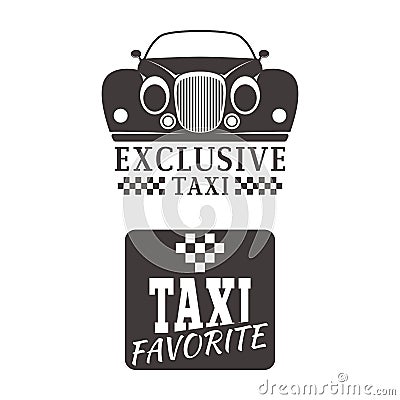 Taxi badge car service business sign template vector illustration. Vector Illustration