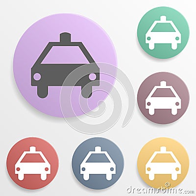 Taxi badge color set icon. Simple glyph, flat vector of map icons for ui and ux, website or mobile application Stock Photo