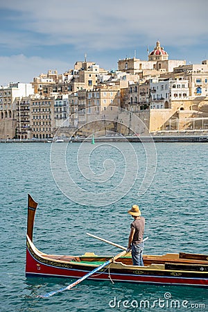 Taxi boat in Malta Editorial Stock Photo