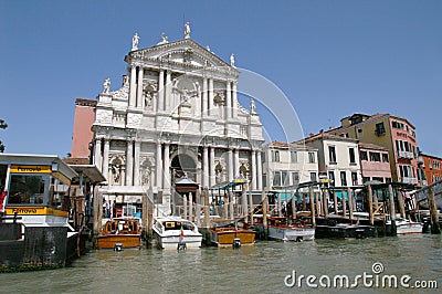 A Venice taxi boat station Editorial Stock Photo