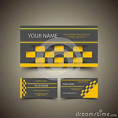 Taxi business card set Vector Illustration