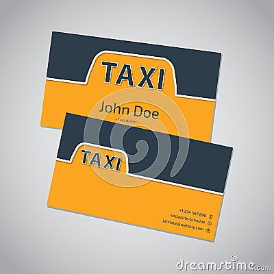 Taxi business card template design Vector Illustration