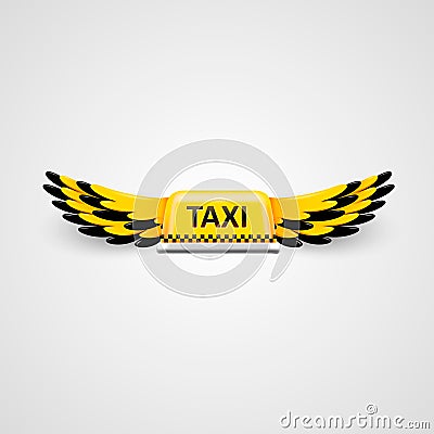 Taxi business logo. flying taxi concept. Vector Illustration