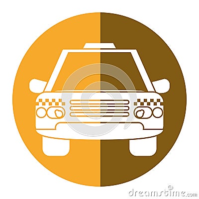 Taxi cab car public transport yellow circle Vector Illustration