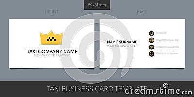 Taxi, cab vector layout of business card with logo, icon and template corporate details Vector Illustration