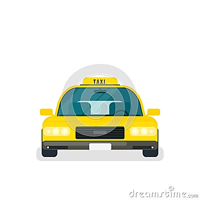 Taxi car front view Vector Illustration