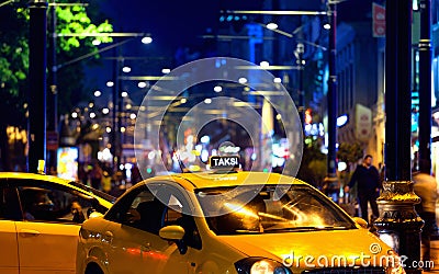 Taxi car in Istanbul Stock Photo