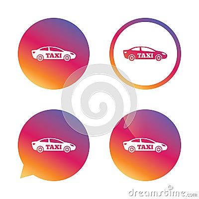 Taxi car sign icon. Sedan saloon symbol. Vector Illustration