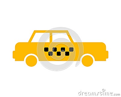 Taxi car sign. Yellow auto icon. Vector symbol Vector Illustration