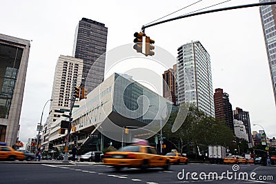 Taxi cars in Colombus circle Stock Photo