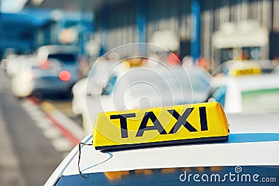 Taxi cars on the street Stock Photo