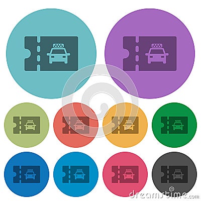 Taxi discount coupon color darker flat icons Stock Photo
