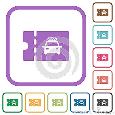 Taxi discount coupon simple icons Vector Illustration