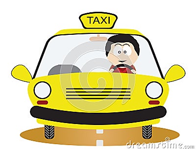 Taxi Driver Vector Illustration