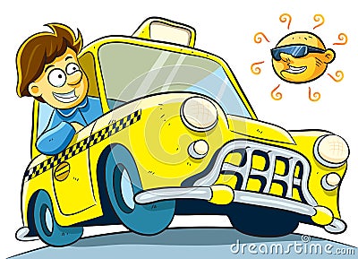 Taxi Driver Vector Illustration