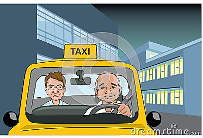 Taxi Driver Vector Illustration