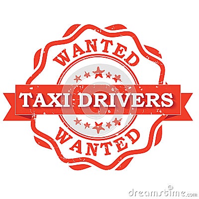 Taxi drivers wanted - printable stamp / label Vector Illustration