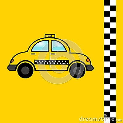 Taxi flat icon, vectors, car, symbol. Stock Photo