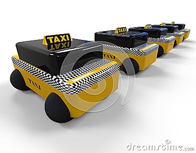 Taxi fleet concept Stock Photo