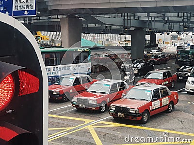 Taxi in Hongkong Editorial Stock Photo
