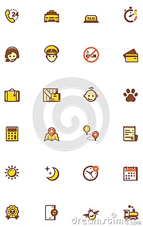 Taxi icon set Vector Illustration