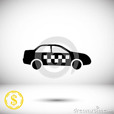 Taxi icon stock vector illustration flat design Vector Illustration