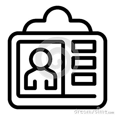 Taxi id card icon outline vector. Parking service Vector Illustration