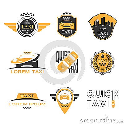 Taxi labels set Stock Photo