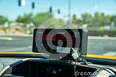 Taxi meter Stock Photo