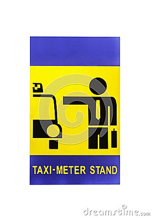 Taxi meter stand sign isolated Stock Photo