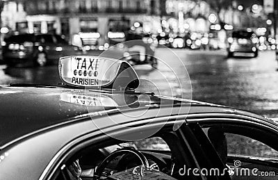 Taxi in Paris Stock Photo