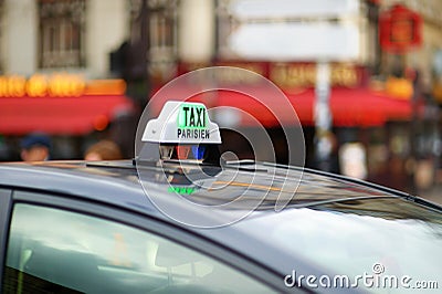 Taxi in Paris Stock Photo